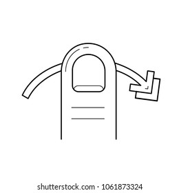 Icono de línea vectorial de borde izquierdo aislado en fondo blanco. Icono de línea de giro del borde izquierdo para infografía, sitio web o aplicación.