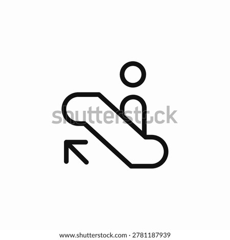 left escalator man icon sign vector