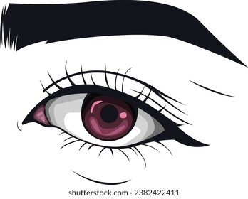 Detalle de macro de caricatura vectorial de ojos izquierdo