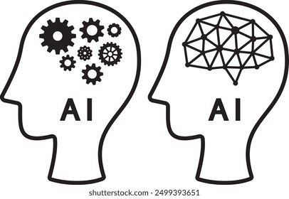 Left facing AI icon illustration