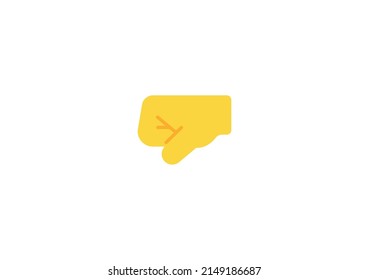 Left Facing Fist Gesture Emoticon. Vector Left Fist Emoji