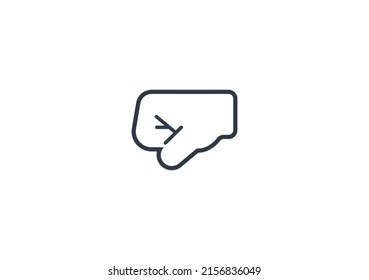 Left Facing Fist Gesture Emoticon. Vector Left Fist Emoji