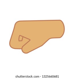 Left Fist Emoji Color Icon. Left-facing Fist. Fist-bump. Brofist. Isolated Vector Illustration