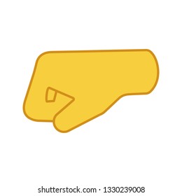 Left fist emoji color icon. Left-facing fist. Fist-bump. Brofist. Isolated vector illustration