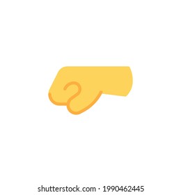 Left fist punch flat icon, vector sign, colorful pictogram isolated on white. Symbol, logo illustration. Flat style design