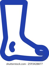 left foot blue style icon design