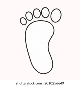 left foot footprint outline vector art