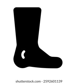 left foot glyph black style icon