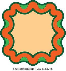 Left frame has a wavy border alternating in green on a white background