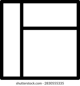 Left Grid Outline Icon, Sidebar Navigation UI