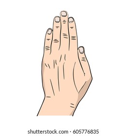 Left hand in cartoon style