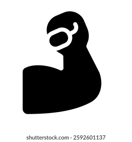 left hand glyph black style icon
