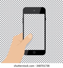 Left hand hold blank screen smart phone. - Shutterstock ID 348701738