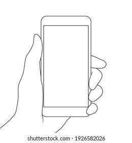 Left hand holding a smartphone