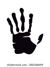 left hand human print icon