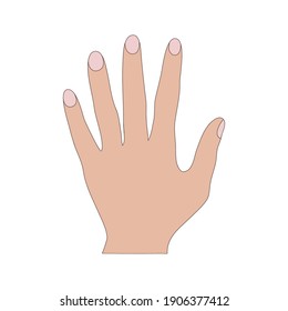 Left hand icon on white background. Vector illustration.