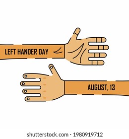 Left hand illustration banner design. Easy to edit with vector file. Can use for your creative content. Especially about left hander day campaign in this august.