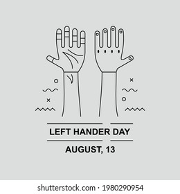 Left hand line illustration design. Easy to edit with vector file. Can use for your creative content. Especially about left hander day campaign in this august.