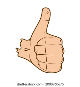 left hand ok gesture sign cartoon