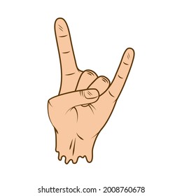 left hand rock and roll cartoon