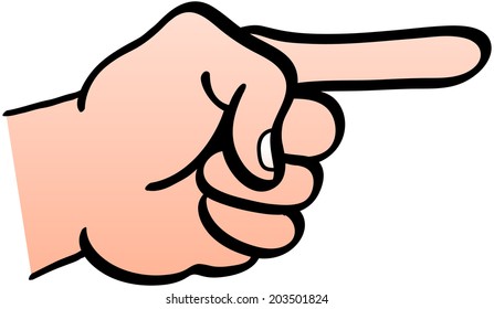 Left hand showing a clenched fist with the index finger extended and pointing horizontally
