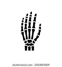 left hand skeleton logo vector illustration template design