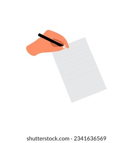 left hand that is taking notes on paper