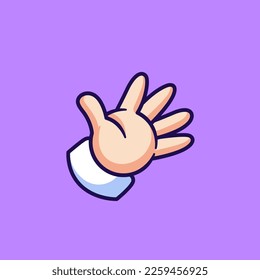 left Hand Vector Cartoon Art Illustration on Isolated Background. Body Theme Illustration on Isolated Background. Hand Illustration. Illustration on Isolated Background