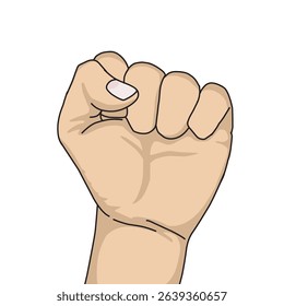 left hand vector clenched or gripped