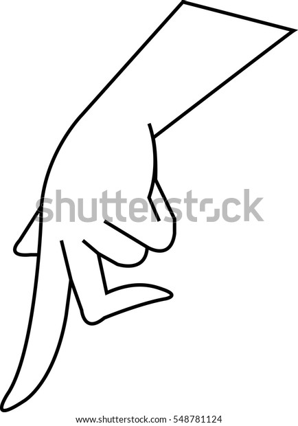 Left hand walk by forefinger and\
middle finger. Line art style graphic design element. Approval,\
vote, love, favorite gesture concept. Vector\
illustration.