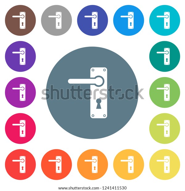 Left Handed Door Handle Screws Flat Stock Vektorgrafik