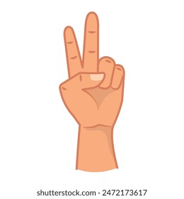 left handed making peace and love sign isolated