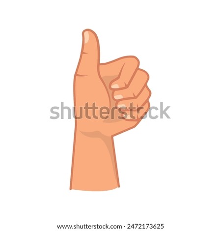 left handed with thumb up isolated