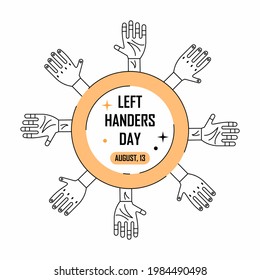 Left hander round illustration design. Easy to edit with vector file size. Can use for your creative content. Especially about left hander day campaign in this august.