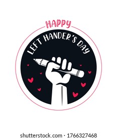 Left Hander's Day Emblem - Left Hander's Congratulations - Lefties Day