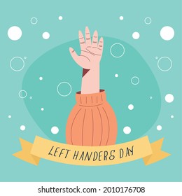 left handers day frame with hand open