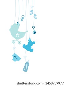 Left Hanging Baby Icons Boy Blue