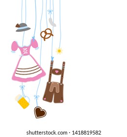 Left Hanging Oktoberfest Icons Pink And Brown