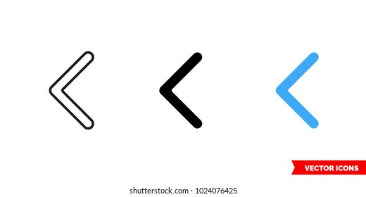 Left icon of 3 types: color, black and white, outline. Isolated vector sign symbol.