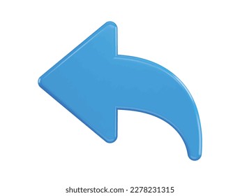 Left icon with 3d vector icon illustration transparent element