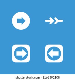 Left icon. collection of 4 left filled icons such as arrow right. editable left icons for web and mobile.