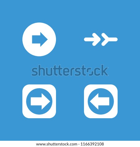 Left icon. collection of 4 left filled icons such as arrow right. editable left icons for web and mobile.