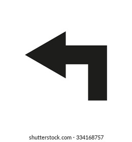 The left icon. Direction and arrow, navigation symbol. Flat Vector illustration
