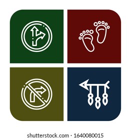 left icon set. Collection of Traffic sign, Footprint, No turn right, Arrow icons
