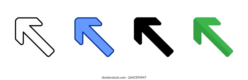 Up Left icon sheet multiple style collection