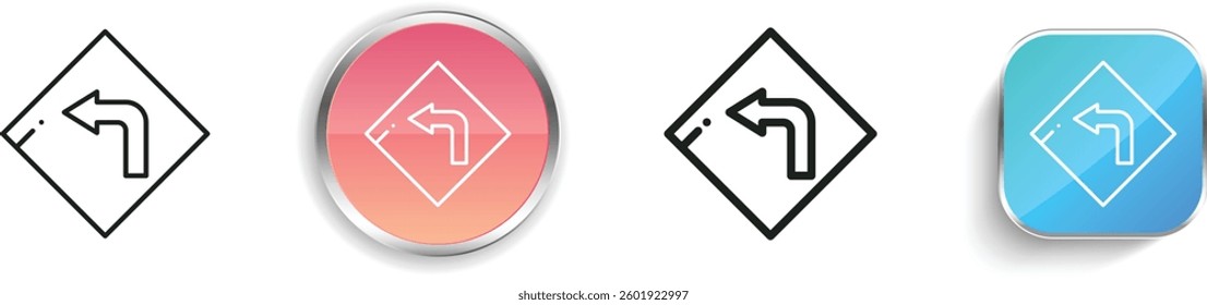 left icon. Thin Linear, Regular and Button Style Design Isolated On White Background