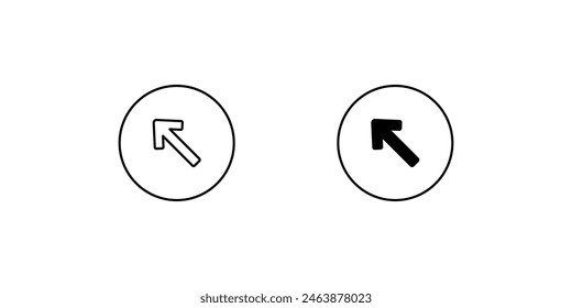 left up icon with white background vector stock illustration