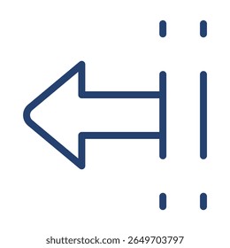 Logotipo de esquema de ilustración plana de icono de signo de unión izquierda