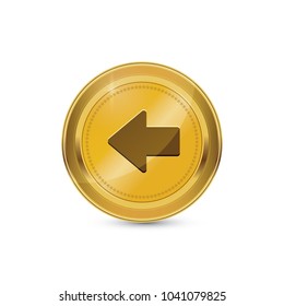 Left Key Circular Vector Gold Web Icon