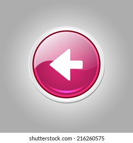Left Key Circular Vector Pink Web Icon Button